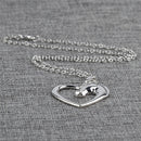 Fashion New Jewelry Plated White K Horse In Heart Necklace Pendant NecklaceBX
