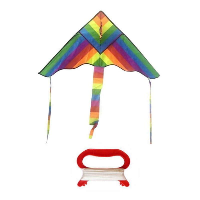 Delicate Rainbow Triangle Kite Outdoor Children Fun Sports Kids Toys Gift 1Pcs