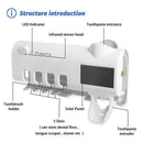 Solar UV Light Ultraviolet Toothbrush Sterilizer Automatic Toothpaste Dispe J1D3