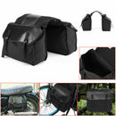 Motorcycle Touring Saddle Bag Black Canvas Waterproof Panniers Motorbike Lugg 3C
