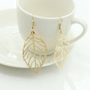 Women'S Earrings Hot Fashion Jewelry Hollow Metal Leaves Dangling Long Stat N9E5
