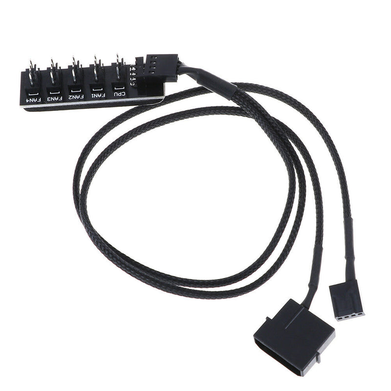 1 To 5 4Pin CPU cooling fan hub splitter adapter braided power cable 40cm OZB3C