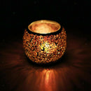 Old Fahsion Morrocan Glow Mosaic Tealight Candleholder Candlestick Bowl 2Pcs