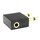2x Airplane Airline Headphone Adapter For Audio Jack 2 Plug Air Plane Connector