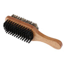 2-side Men's Boar Bristle Beard Mustache Hair Brush with 18cm Wood Comb Set