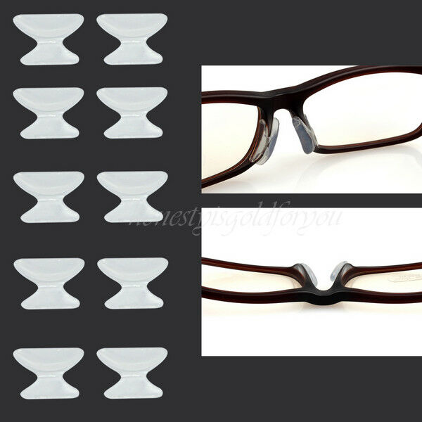 New Clear 5 Pairs Non-slip Silicone Air Chamber Nose Pads For Glasses Eyeglasses