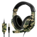 3.5mm Wired Gaming Headset Camouflage Over Ear Headphones with Microphone A
