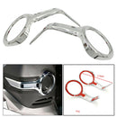 2pcs 65mm Dia. Motorcycle Fog Light Trim Rings Lamp Bezel Chrome Finished, Fits