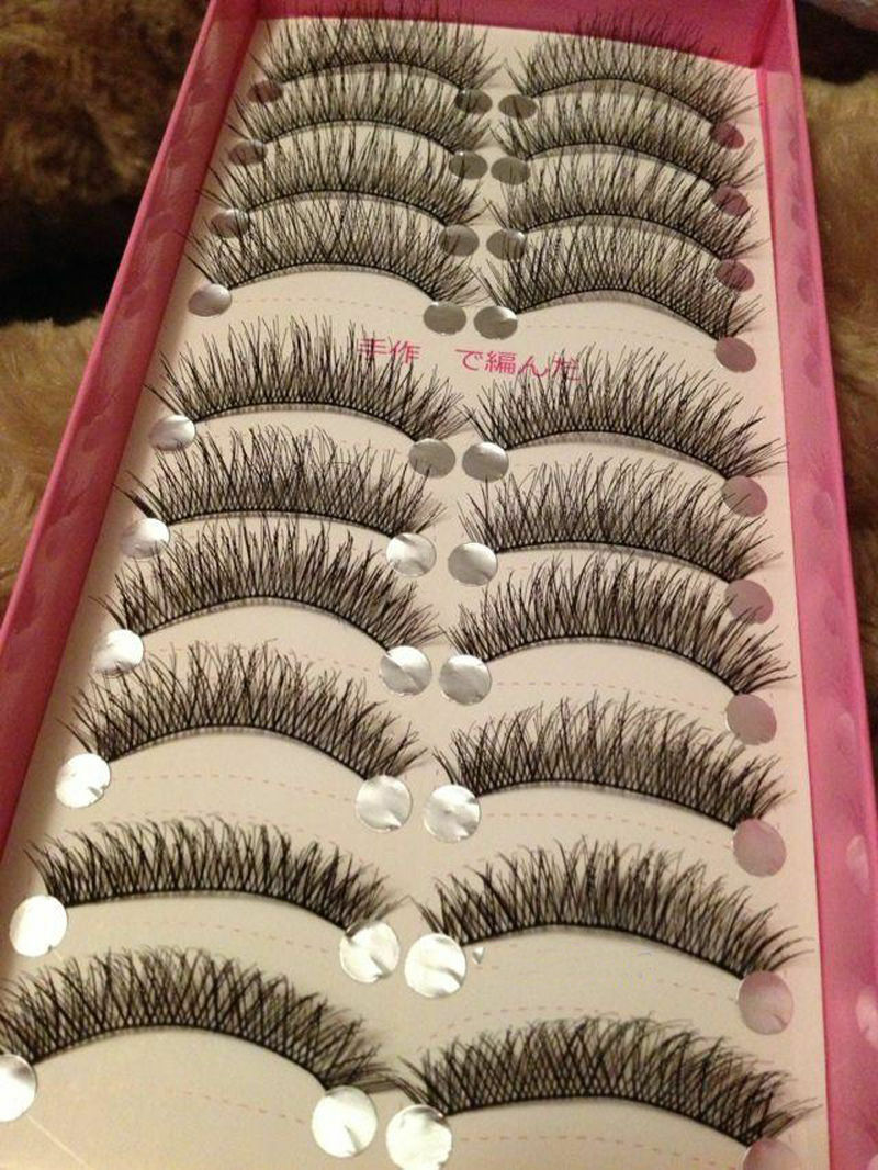 10 Pairs Long Thick Cross False Eyelashes Eye Lashes Extension Beauty Makeup Set