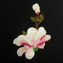 Magnolia Embroidered Blossom Flower Patch Iron/Sew Water Soluble. Applique