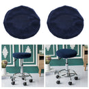 2x Anti-slip 12-15" Round Bar Stool Cover Salon Club Chair Seat Cover Dark Blue