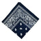 Cotton Double Sided Paisley Cowboy Bandana Head Wrap Wristband Kerchief Navy