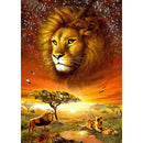 5D DIY Diamond Painting Lawn Lion Full Round Drill Embroidery Home Decor A