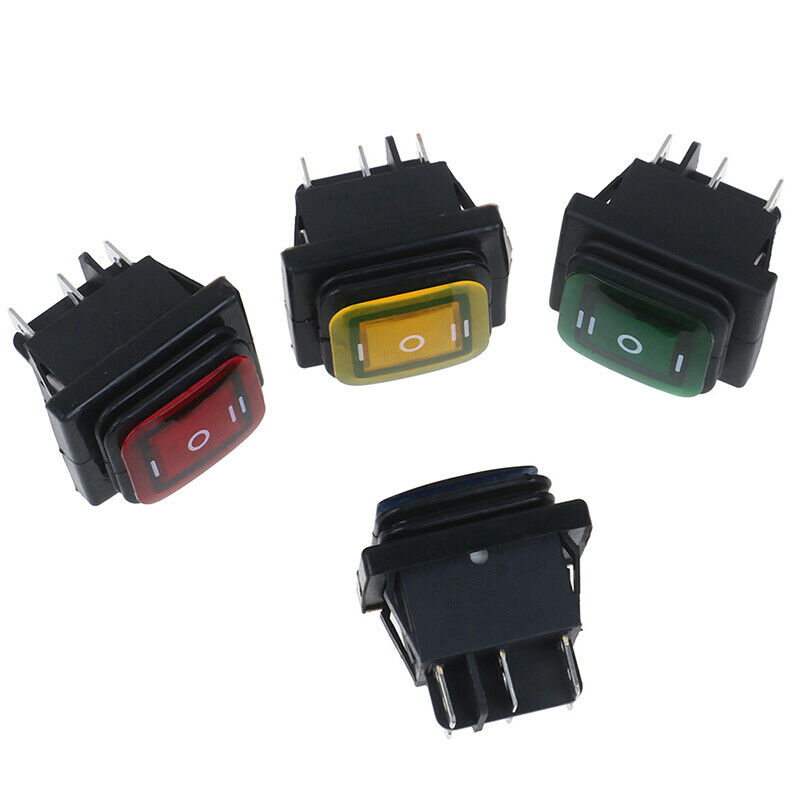 1PC 30A/250V 6Pin Waterproof  Auto Boat Toggle Rocker Switch with LED 12V220V JR
