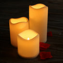 3x LED Candles Mood Night Candles Battery Powered Pillar Tea Light Candles