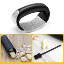 Stainless Steel Garlic Press Rocker Manual Garlic Squeeze Crusher (Suit) A