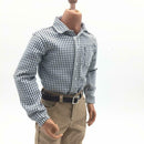 1/6 Plaid Shirt Khaki Pants Black Tie Male Outfit for 12'' Action Figures
