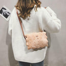 Fashion Teenage Girls Shoulder Bags Plush Biscuit Pattern Crossbody Bag K1B