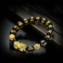 Feng Shui Black Obsidian Pi Xiu Wealth Bracelet Attract Wealth&Good Luck Jewelry