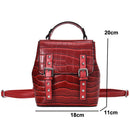 Fashion Small Shoulder Bag Pu Leather Ladies Backpack Stone Retro Bag Femal