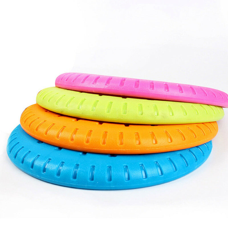 Portable Green Rubber Round Pet Dog Cat Fris*bee Toys Training Equipment Flyer