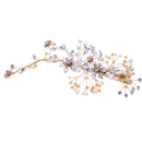 Crystal Rhinestone Peals Flower Side Hair Clip Wedding Bridal Hair Jewelry