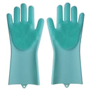 Silicone Cleaning Brush Scrubber Gloves for Household Pet Hair Care Blue