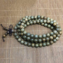Fragrant Green Sandalwood 108x6mm Buddhist Prayer Bead Mala Necklace/Bracelet AU