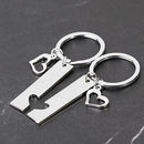 2pcs Romantic Lover Key Chain Set Lettering Fashion Keyring Pendant Jewelry
