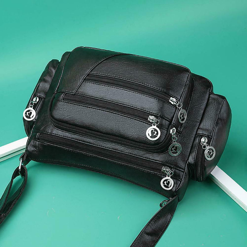 Fashion Women Shoulder Sling Bags PU Leather Multi-pocket Messenger Handbag