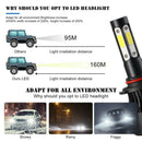 2* 4-Sides 9006/HB4 COB Hi-Lo Beam LED Headlight Kit Bulb High Low