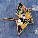 Cartoon Multi Crane Girl Enamel Collar Pins Badge Corsage Brooch Pin Jewelry  Z