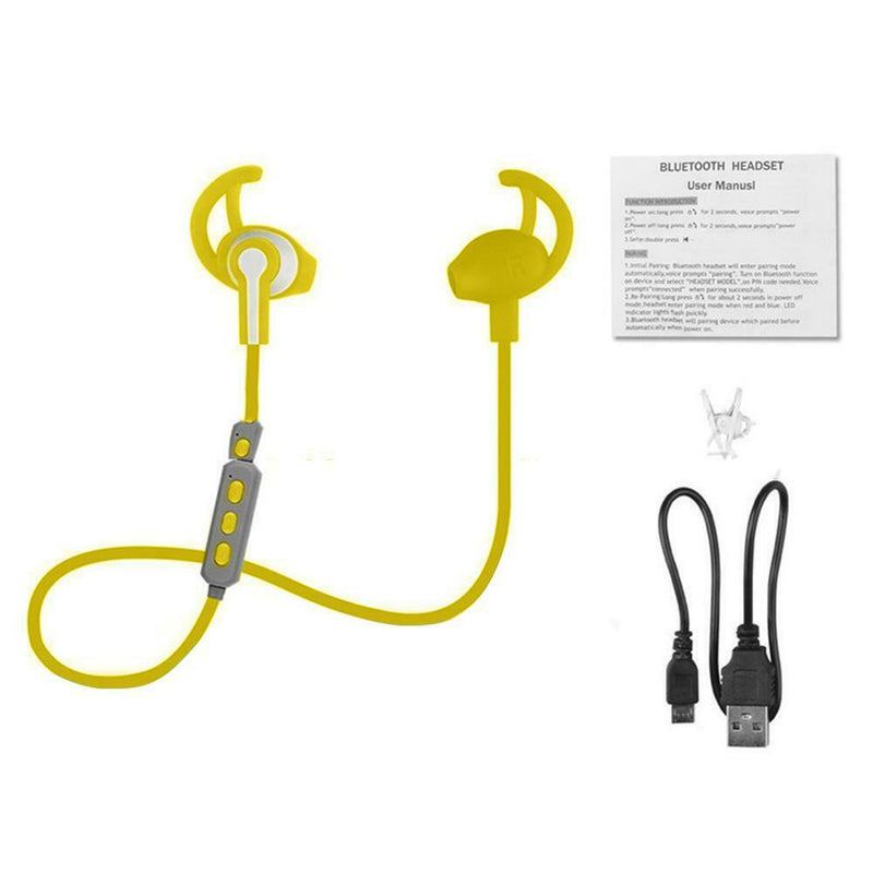E180 Sweatproof Bluetooth Earphones Sport Stereo Bass Earbuds w/In-Line Mic