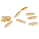 50Pcs Unpainted Wood Horn Sewing Button Coat Toggles 2 Holes 30 x 10mm