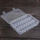 24 Grids Clear Plastic Adjustable Jewelry Storage Container DIY Crafts Organizer