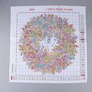 Stamped Cross Stitch Kit Embroidery Kit - Rose Garland Pattern, 14CT, 45x45cm