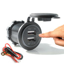 For Motorcycle Touch Switch 3.1A Dual USB Charger Socket Outlet with Power Cord