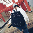 Lovely Cat Backpack Casual Canvas Backpacks School Bag Women Cute Rucksack