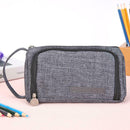 Simple Canvas Candy Colored Large Capacity Stationery Bag Cosmetic Makeup Pouch