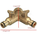 Brass 2-way  Water Hose Connector Splitter Y Tap 34 inch Thread Adapter