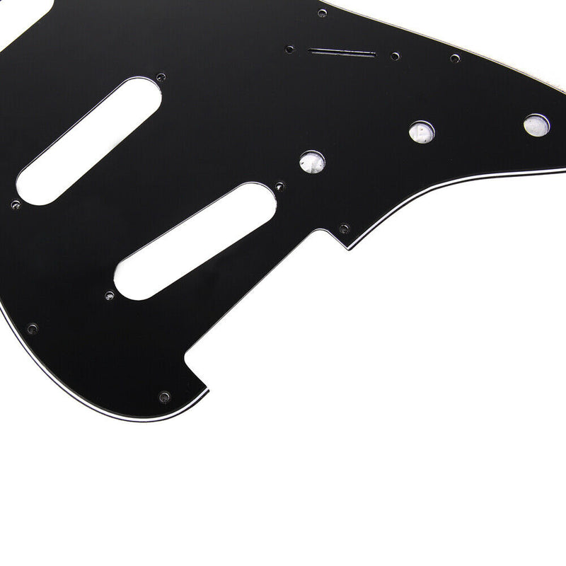 3Ply SSS 11 Holes Strat Electric Guitar Pickguard for FD (Black) A