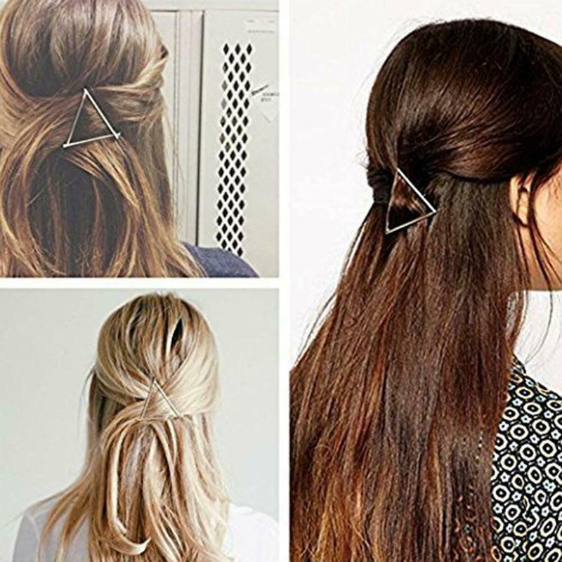 2pcs Geometric Hair Clips Women Triangle Barrettes Hairpins Jewelry Gift