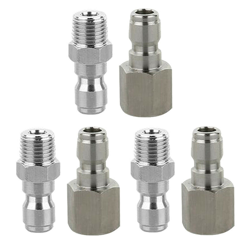 6-Pack Quick Release Connector Coupler Fitting for High Pressure Washer Gun &