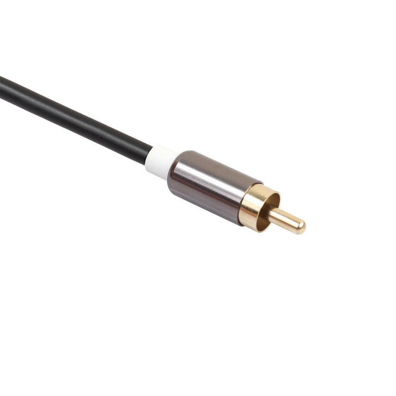 3FT 3.5mm Stereo Male Plug to Dual RCA Audio Male Adapter Speaker Cable Grey