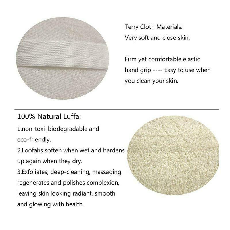 Loofah Exfoliating Back Scrubber For Shower, Double Side Scrubbing Strap, B N9I2