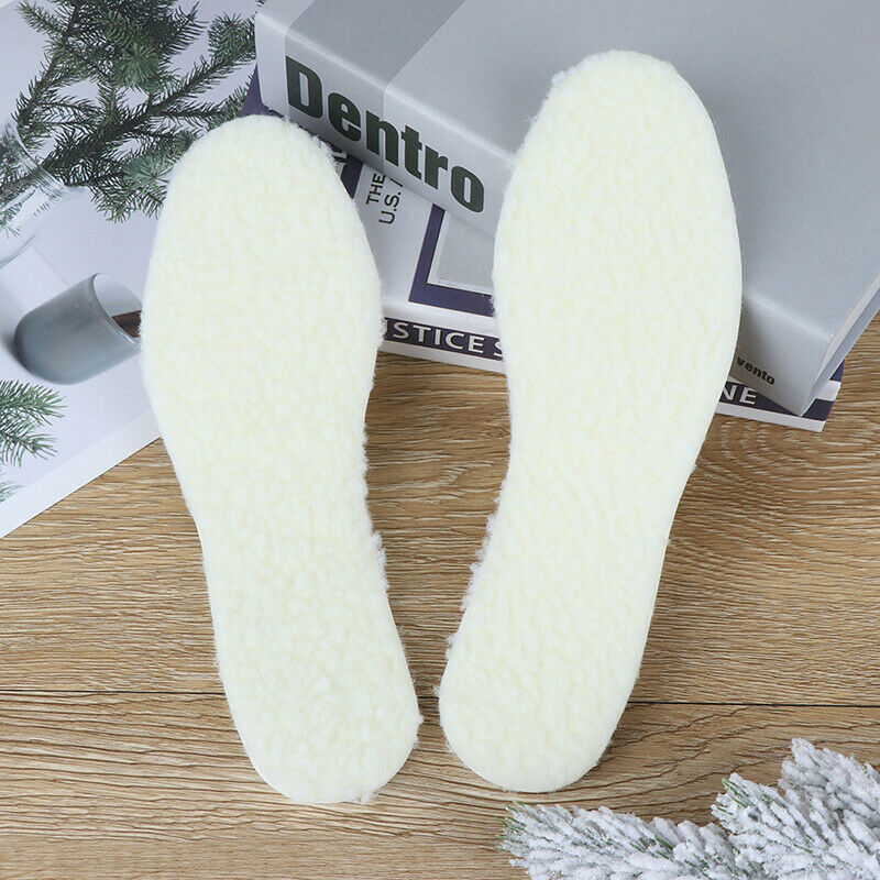 1 Pair Winter Wool Warm Latex Insole Kids Sweat-absorbent Breathable Insoles Kw
