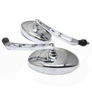 Pair Motorcycles Adjustable Round Side Rearview Mirrors for Universal Harely