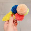 Cute Candy Color Hair Clip Korean Pompom Hair Pins Women Headwear (Style 7) A