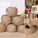 100M/Roll Natural Linen Burlap Twine Hemp Ropes Cord Strings Hessian Decor Kits