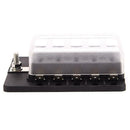 Plastic Cover Fuse Box Holder LED Indicator 10 Ways Blade for Auto Car Boat